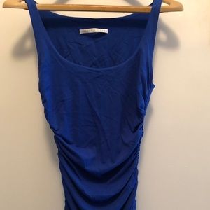 Susana Monaco ruched fitted midi dress.